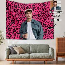 1pc Customizable Personalized Tapestry With Photos And Text, For Birthday, Wedding, Halloween, Christmas, Party, Father's/Mother's Day, Home Decor, Bedroom Aesthetics