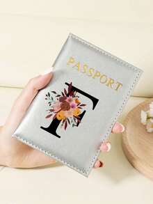 1pc A-Z 26 Letters Fashionable Letter Print Stylish Burgundy Passport Cover, Premium PU Leather Passport Wallet With Multi-Card Pockets For Credit Cards, Boarding Passes, And IDs Graduation - Burgundy - View 58