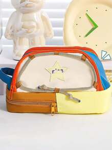 1pc Extra Large Capacity Storage Bag, Tent Shaped Multi-Functional Collapsible Tote Bag With Handles, Convenient To Carry, 3-Layer Storage For Cosmetics, Sundries, Keys & Coins, Suitable For Travel, Office, School, Unisex, Great Gift For Family And Friends, Mothers Day