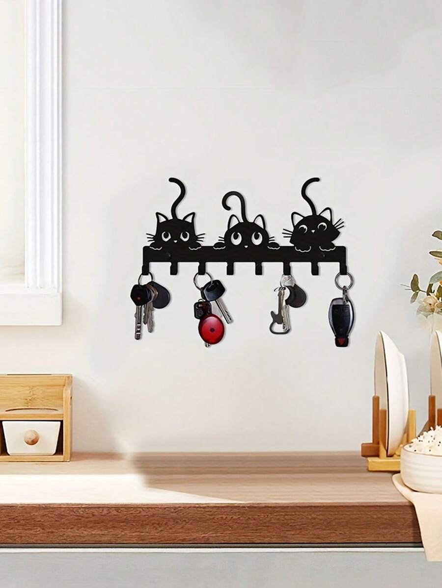 1 móc treo chìa khóa kệ tường kim loại nghệ thuật trang trí móc chìa khóa áo khoác và mũ lối vào - Nhiều màu - Xem 1