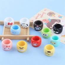 Sanrio (Authorized) Bright Cartoon Three-Dimensional Tea Cup DIY Cream Gel Phone Case Head Decoration Ornament, Sanrio Creative Cute Character Mini Toothbrush Holder, Resin Pen Holder, Home Decoration Figurine, Independent Accessory Base, Perfect Birthday And Graduation Gift,