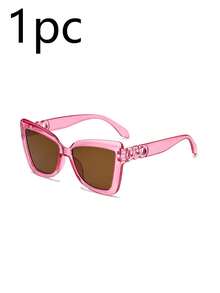 3pcs/1pc Girls Cat-Eye Large Frame Chain Asymmetric Design - Fashionable And - Suitable For Vacation And Beach Matching, Suitable For Ages 14-16 - Multicolor - View 9