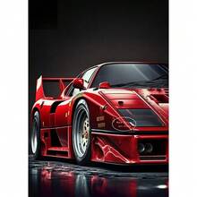 1 pieza Póster de arte de pared sin marco Coche de lujo rojo y negro F40 Póster e impresiones Pintura en lienzo Arte de pared Decoración moderna para sala de estar, oficina y hogar