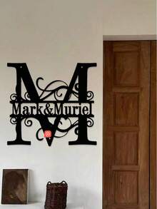 1 Fine Metal Art Logo - Personalized Last Name Logo, Name Design, Home Decoration With Custom Initials Thumbnail, Classic Style, Wall-Mounted Wall Art Decoration For Theme Parties, Perfect Heartfelt Gifts For Friends And Family