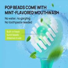 Portátil 5-en-1 Cepillo de dientes y hilo dental, sabor a menta para una limpieza bucal profunda diaria, perlas efervescentes para un aliento fresco para parejas, familia y vuelta al cole, 40 piezas - Blanco - Ver 4
