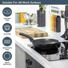 Non-Stick Frying Pan, Nonstick Skillet With Marble Coating, Suitable For Electric And Gas Stove, Multipurpose Pancake And Steak Cooking Pan, Scratch-Resistant And Durable, Anti-Stick And Oil-Free - Black - View 2