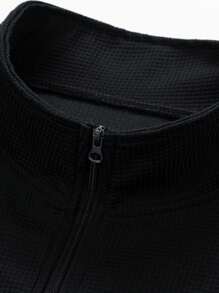 Conjunto deportivo informal de camiseta de manga corta y pantalón corto para hombre, color negro