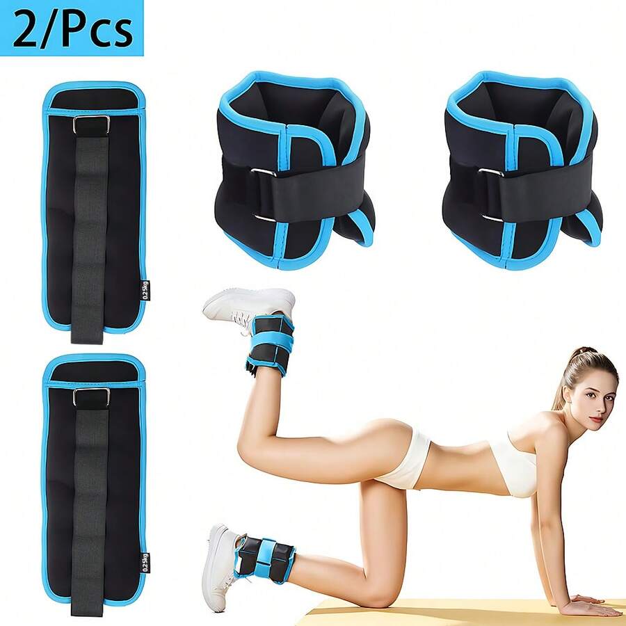 2pcs Adjustable Ankle Weights For Running & Fitness, Leg & Arm Training Sandbags With Metal Button, Multi-Function Design For Convenient Workouts Gym Accessories - View 1