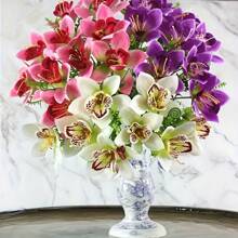 5/10 Stücke künstliche bunte Orchideen, künstliche Cattelan-Blumen, Fotografie-Requisiten, Tischdekoration für Zuhause, Hochzeit, Party, Dekoration, Valentinstag, Erntedankfest, Muttertag, Abschlussfeier