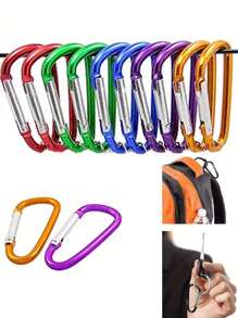 4pcs Aluminum Snap Hook Carabiner D-Ring Key Chain Clip Keychain Hiking Camp,Colorful Outdoor Keychain,D-Shaped Aluminum Carabiners, Heavy Duty Spring Hook Keychain Clips, Lightweight Mixed Colors, Ideal For Camping, Fishing, Pet Leashes, And Securing Indoor/Outdoor Gear, Camping Accessories