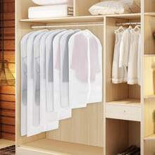 1pc/5pcs Clear Garment Dust Cover, Non-Woven Fabric Clothes Protector Bag, Suit Cover/Coat Cover, Clothing Storage