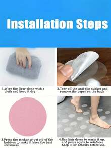 6Pcs, Round Anti-Skidding Shower Sticker, Round Shaped Bathtub Anti-Skidding Safety Stickers, Anti-Skidding Bathtub Sticker, Adhesive Anti-Skidding Decals For Shower, Easy To Apply And Line-Dry, For Shower, Bathroom Floor, And Stairs