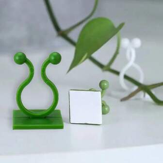 Ivy Clip - Green Plant Vine Wall Holder, Self-Adhesive, No Nail Required For Wire, Cable, And Data Cord Management