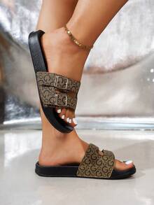 Fashionable Sandals - Comfortable Casual Open-Toe Shoes With Double Straps, Suitable For All Seasons - Bronze - View 3