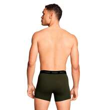 Puma Boxers pour homme, lot de 3 – Everyday Boxers 3P, coton stretch, uni - Noir/Vert - Voir 5