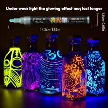 1 pieza Bolígrafo marcador de acrílico luminoso, pincel para pintura de graffiti luminoso de colores DIY y creativo. Disponible en 8 colores. Muy adecuado para pintura de tela y crear un ambiente animado en fiestas. De vuelta a la escuela