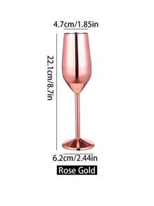 1pc Summer Party 304 Stainless Steel Champagne Flute, Creative Gold Cup, Cocktail Glass, Wine Bar Hotel Decor