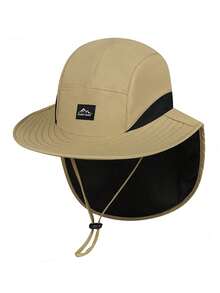 1 Pc New Leisure Polyester Fabric Anti-UV Windproof Sun Hat, Outdoor Spring And Summer Visor Cycling Wind-Resistant Cap, Suitable For Outdoor Shade Use