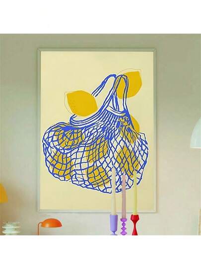 1 peça sem moldura moderna impressão de limão arte de parede de limão pôster cítrico impressão pintura de imagem para decoração de parede de cozinha sala de estar decoração de casa