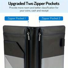 DOMUUH 1 Stück Server Notizbuch, Reißverschluss Server Geldbörse, süßer Server Organizer mit Münztasche, Server Schürze Zubehör, Menühalter, Hotel Server Menü Set, geeignet für Hotel, Restaurant, Café, Geschäftshotel Rechnungsmappe, Hotel-Essentials, Schulbedarf, Schulanfang