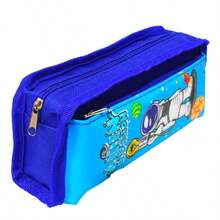 BUYTITI Lapicera con 2 Cierres Diseños Diferentes De Moda - Azul y blanco - Ver 3