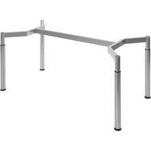 HDmirrorR Boho möbelwerkstatt Schreibtischgestell Konferenztischgestell Tischgestell höheneinstellbar in Silber RAL9006 für Tischplatten von 180 x 80 cm - Silber1 - Übersicht 1