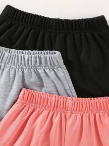 少女夏季三件套：运动衫、2条纹短裤套装，非常适合户外活动 - 彩色 - 查看 4