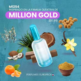 PERFUMES EUROPEOS Fragancia inspirada en Million Gold, TÚ ELIGES EL ENVASE, Perfume de Hombre, Familia Olfativa Maderoso Elegante