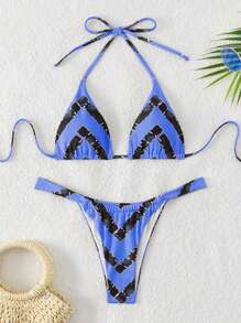 LUCKY HOLIDAY Fashionable Sexy Triangle Bikini With Tie Strap Bikini Set Set