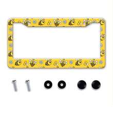 原创设计曼陀罗花图案铝合金汽车牌照框，防锈汽车配件，适合美国和加拿大标准尺寸，2 个孔带螺帽，适合女性和男性 - 1 個 - 查看 15
