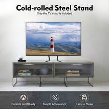 RibasuBB Adjustable Black TV Stand For 32-70 Inch LCD Television, Maximum Load 77.2lbs, Tabletop Mount, Cold-Rolled Steel, Easy Assembly - Black - View 2