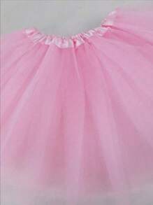 1 Piece 30cm Tutu, Mesh Princess Fluffy Skirt, Cosplay Skirt, Ballet Tutu Skirt, Birthday Party Cosplay Dress, Gauze Skirt, Halloween, Young Girl Solid Color Tutu Skirt, Mesh Fabric, Suitable For Casual And Stage Performance