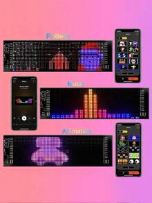 GLANBERT Flexible LED Display Screen Of Automobile Rear Window - "HEY BRO!" Glasses Design, APP Control USB-Powered, Full-Color Display For Personalized Messages, Decorative Lights For Christmas & Parties, No Battery Needed, Party Decoration | Customizable Message | USB Powered Screen,Car Accessories - Nhiều màu - Xem 8