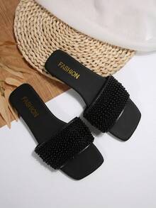 女士平底凉鞋，时尚、高端、优雅、耐穿、舒适、休闲，是女性的最佳选择。 - 黑色 - 查看 7