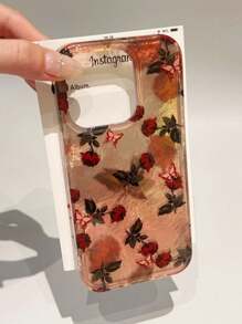 Funda de teléfono con protección de Body completo, de alta calidad, con proceso IMD, con patrón de mariposa y rosa en estilo retro y artístico, adecuada compatible con iPhone 16/15/15 Pro/15 Pro Max/14/13/12/11/X/7/8