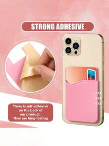 Cell Phone Wallet Silicone Stick On Card Holder Back Phone Adhesive Back Of Cell Phone Wallet For Check ID Business Card Compatible Works With Most Smartphones Minimalist Universal Adhesive Phone Back Bag Phone Back Wallet Pocket Compatible With Most Smartphones And Protective Cases Card Covers For Vacation Card Holder Wallet Business Card Holder Credit Card Holder Women For Women For Men Card Wallet Cell Phone Purse Cellphone Bag - View 3