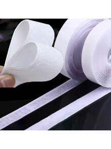 1 par de 3m/118 pulgadas Cinta adhesiva con gancho y bucle de doble cara, Fuerte tira de fijación para cortinas, ventanas y barras autoadhesivas para puerta