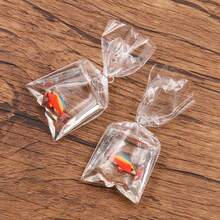 10 pezzi ciondoli in resina a forma di pesce rosso, divertenti ciondoli a forma di sacchetto d'acqua per orecchini, collane, bracciali, portachiavi, creazione di gioielli (colore casuale)