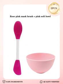 16pcs 2-In-1 Double-Sided Cleansing Brush Tool, Includes Dual-Head Manual Cleaning Brush & Face Mask Mixing Bowl Set, Reusable Cleaning Kit For Daily Skin Care Face Cleansing And Mask Preparation. Silicone Face Mask Brush And Mixing Bowl, Skin-Friendly, Soft And Flexible, No Odor Or Deformation. Lightweight And Portable, Suitable For Home And Travel Use.