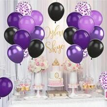 30pcs/50pcs Purple & Black Balloons, Unique Purple Color, Suitable For Celebrations: Weddings, Birthdays, Anniversaries, New Year, Graduation, And Other Holidays Decoration & Gifts (Unblown Balloons Appear Black)
