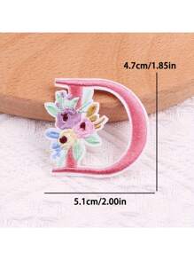 1 pieza, Parche bordado con flores para planchar con letras (A-Z), apliques decorativos para DIY en decoración de ropa, material de tela, calcomanías para ropa