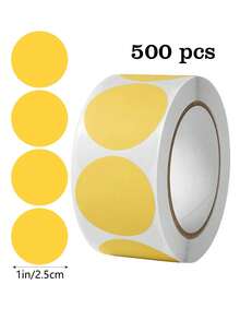 500 张/卷彩色圆点贴纸，8 种颜色的圆形彩色标签，包括亮黄色、绿色、红色、粉色、橙色、蓝色等。多功能彩色标签贴纸，适用于办公室、学生教室等，PVC 自粘