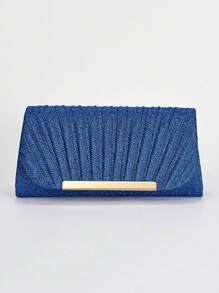 Women's Fashionable & Elegant Pleated Clutch Purse, Handbag Shoulder Strap Evening Bag