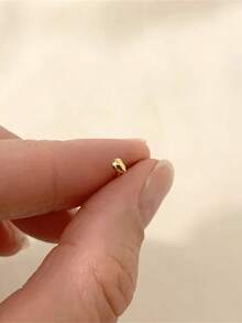 925 纯银小号螺纹平背耳环，女士奢华风格耳钉，适合日常佩戴，新娘首饰，精美珠宝 - 白金 - 查看 9