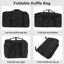 Travel Duffel Bag (Black) - Foldable Large Capacity With Shoe Compartment & Multi-Pockets, Unisex Weekender Bag For Weekend Trips 1-Pack - Black 120L - View 7