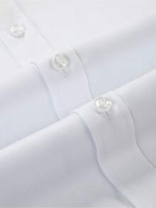 Men's Shirt Solid Color Versatile Banquet Festival Daily Wedding Tuxedo Formal Long-Sleeved Outfit Men Single-Breasted Size XS-XXXL 1PC Fall Clothes For Men - 白色 - 查看 5