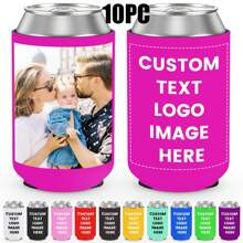 Customizable Beer Sleeves, Personalized With Logo, Name, Photo, Font, Ideal For Parties, Gatherings, Home, Travel, Custom Beverage Bottle Coolers With Initial Text Letter Combination Design, Fun Birthday, Wedding, Party Gifts (Non-Food Contact)