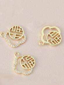 1件/3件装DIY饰品，微镶嵌锆石镂空四叶草祝福吊坠，精致时尚百搭配饰 - DIY四葉草吊墜 - 查看 10