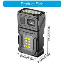 1pc LED Working Flashlight With Magnet Multifunctional COB Lamp Rechargeable Maintenance Lamp Suitable For Outdoor Camping Household Emergency Lighting