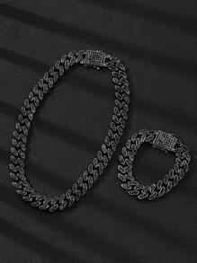 Stylish Full CZ Diamond Hiphop Chain Necklace, Suitable For Men And Women Everyday Streetwear, Great Gift